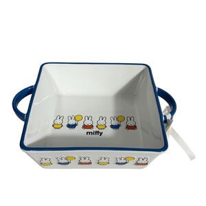 Miffy By Magenta White Blue Ceramic Square Baking Cooking Serving Dish Handles